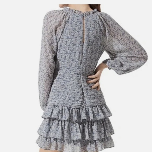 Revolve ASTR Tiered Ruffle Floral Mini Dress  Romantic Prairie Cottagecore S - Picture 3 of 16